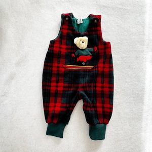 Vintage Unbranded Plush Teddy Bear Ski Romper: 12m?
